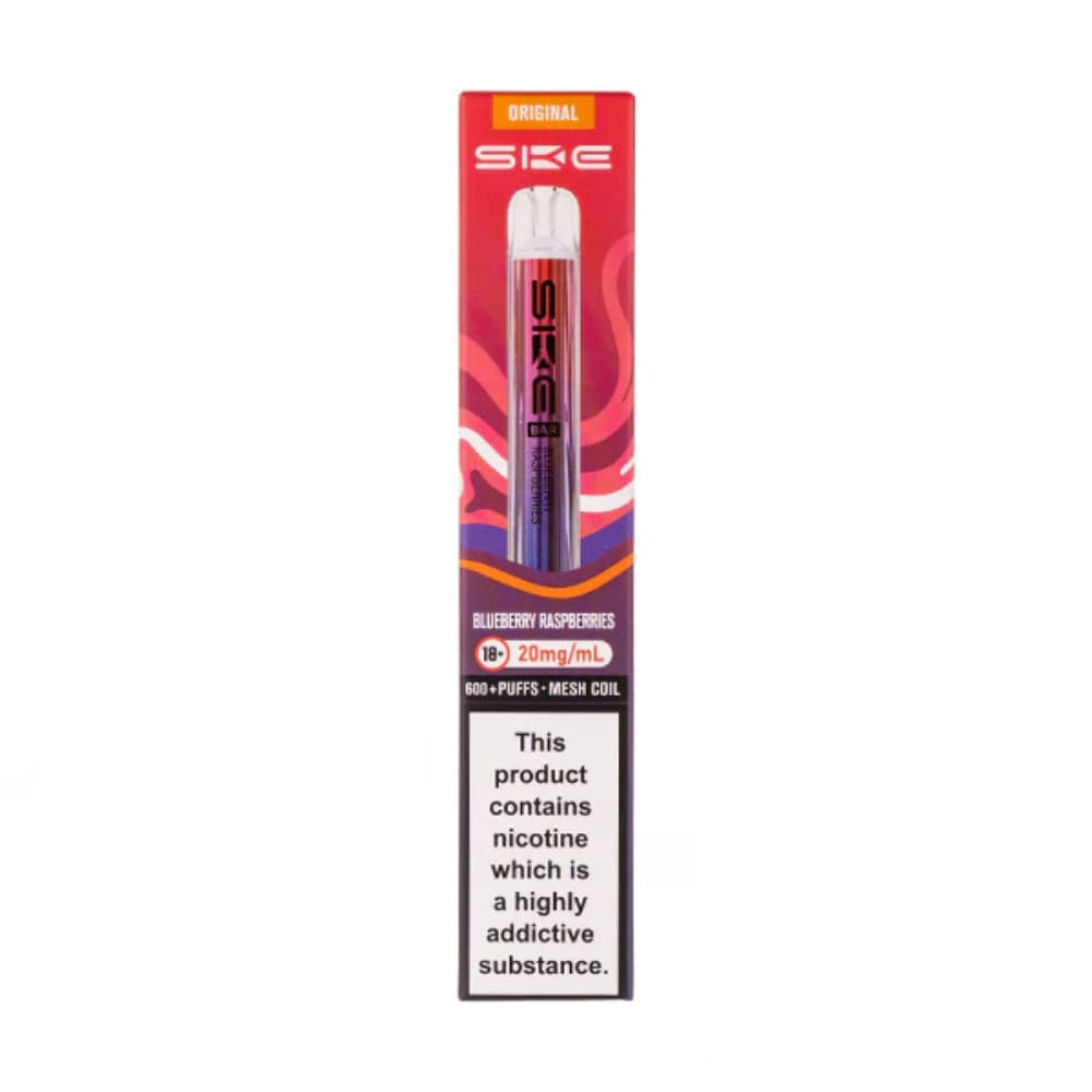  Blueberry Raspberry Ske Crystal Original 600 Vape Kit Box of 10