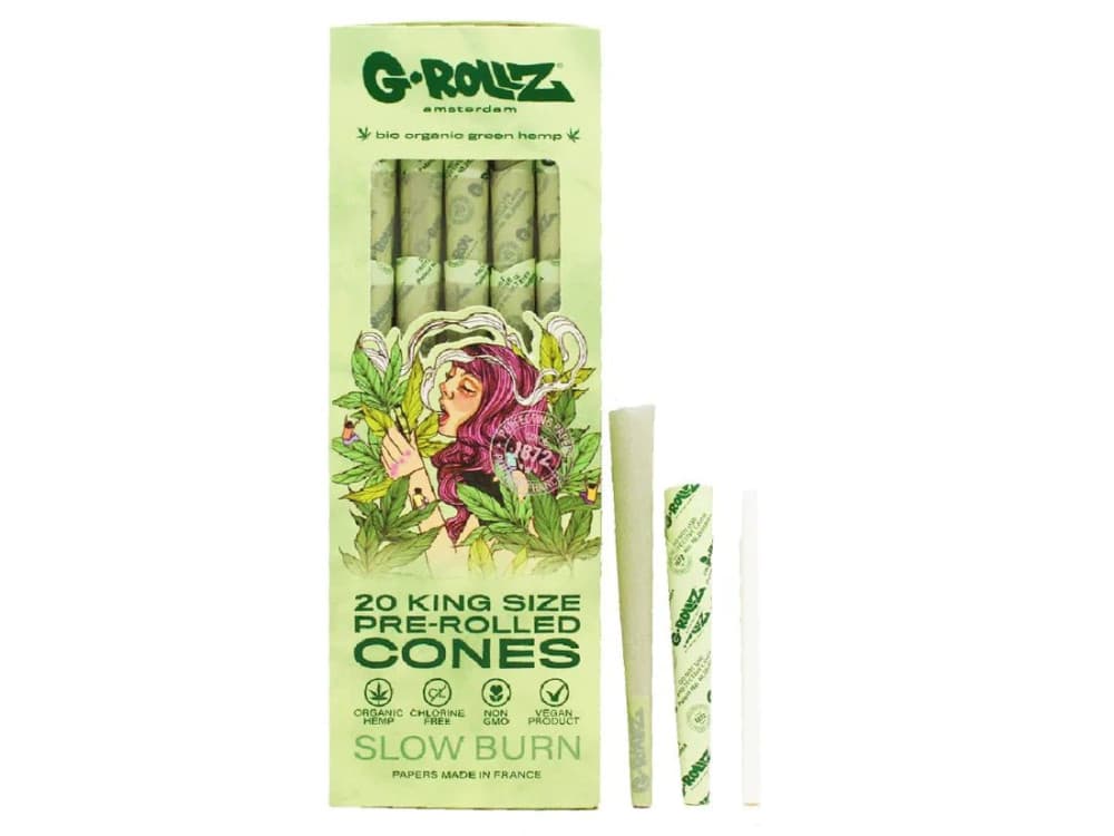  Green G-Rollz Bio Organic Kingsize Prerolled Cones - (Pack of 20)