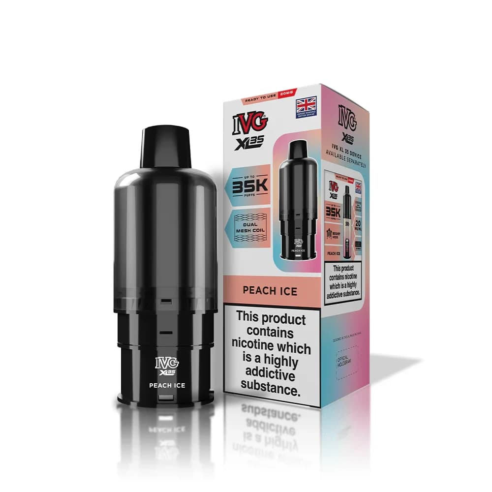  Peach Ice IVG xl 35k Prefilled Pods Pack of 5