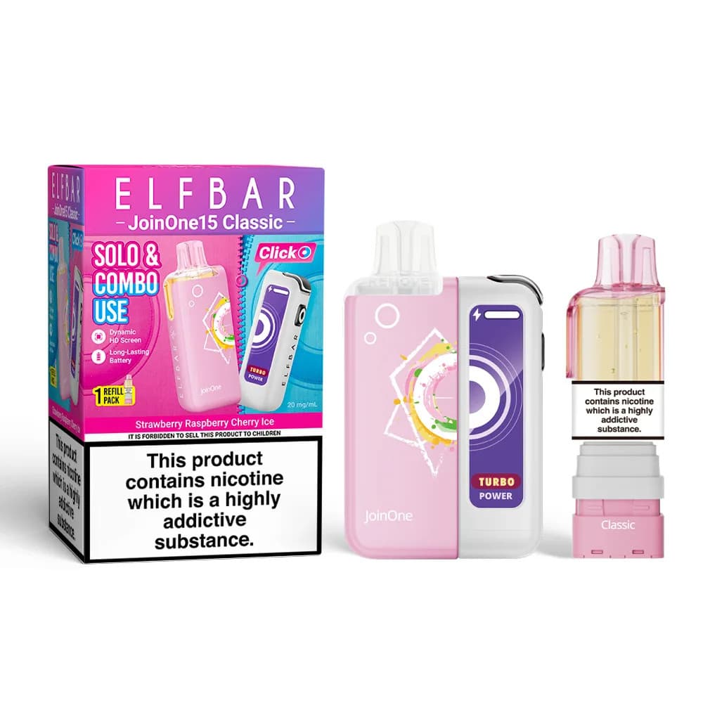  Strawberry Raspberry Cherry Ice Elf Bar JoinOne30 Classic Vape Kit Box of 5