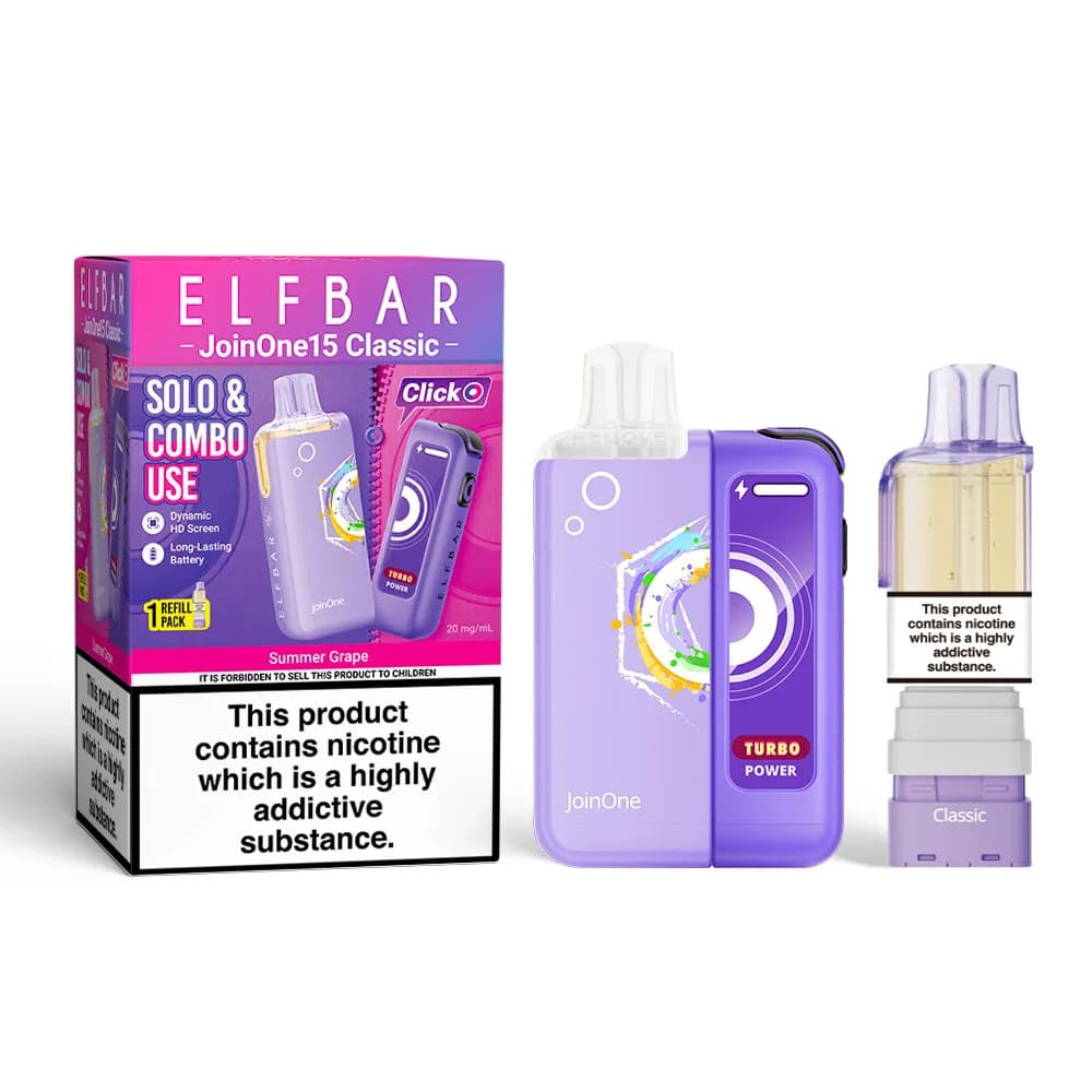  Summer Grape Elf Bar JoinOne30 Classic Vape Kit Box of 5