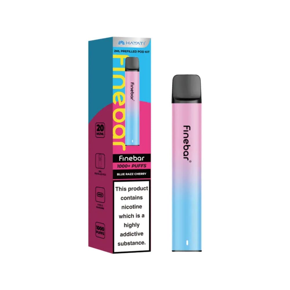  Blue Razz Cherry Hayati Finebar Prefilled Vape Kit Box of 10