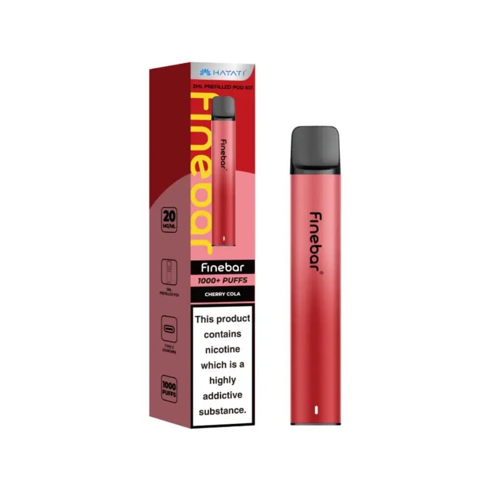  Cherry Cola Hayati Finebar Prefilled Vape Kit Box of 10