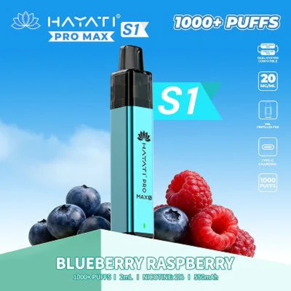  Blueberry Raspberry Hayati Pro Max S1 Vape Kit Box of 10