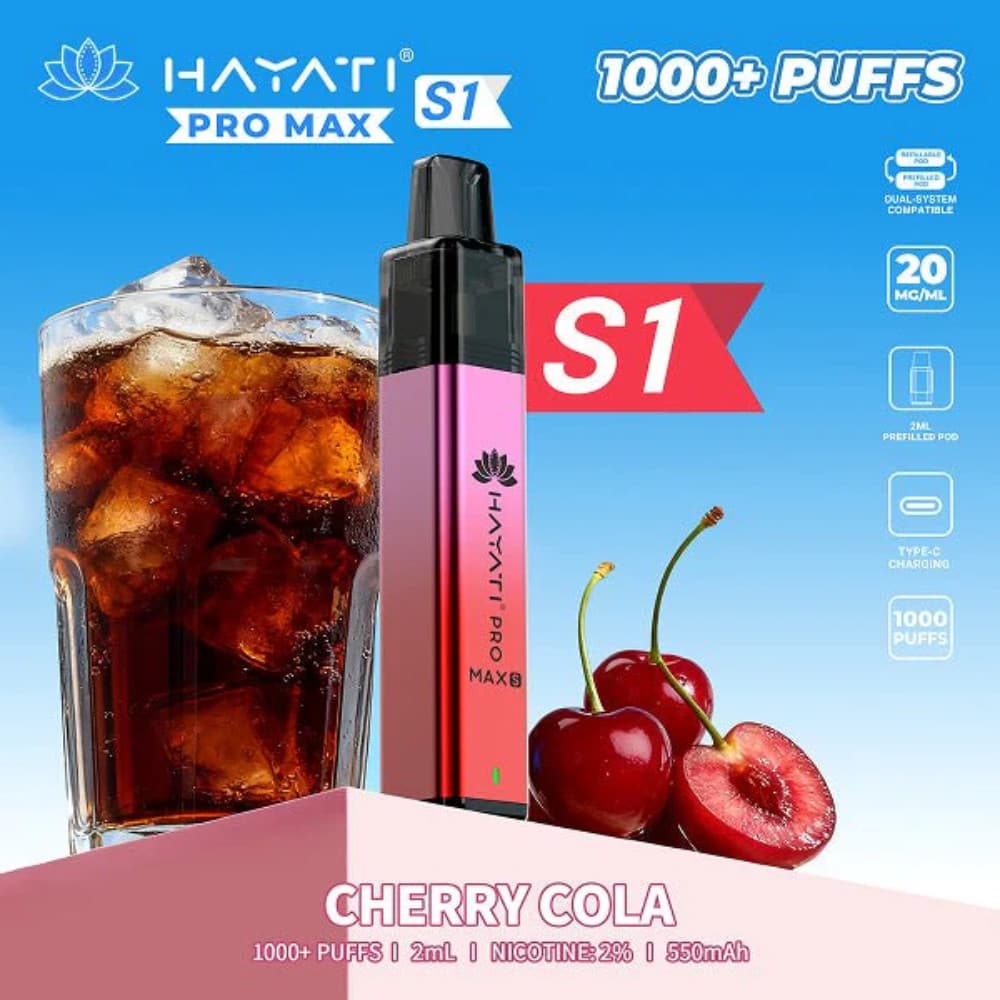  Cherry Cola Hayati Pro Max S1 Vape Kit Box of 10