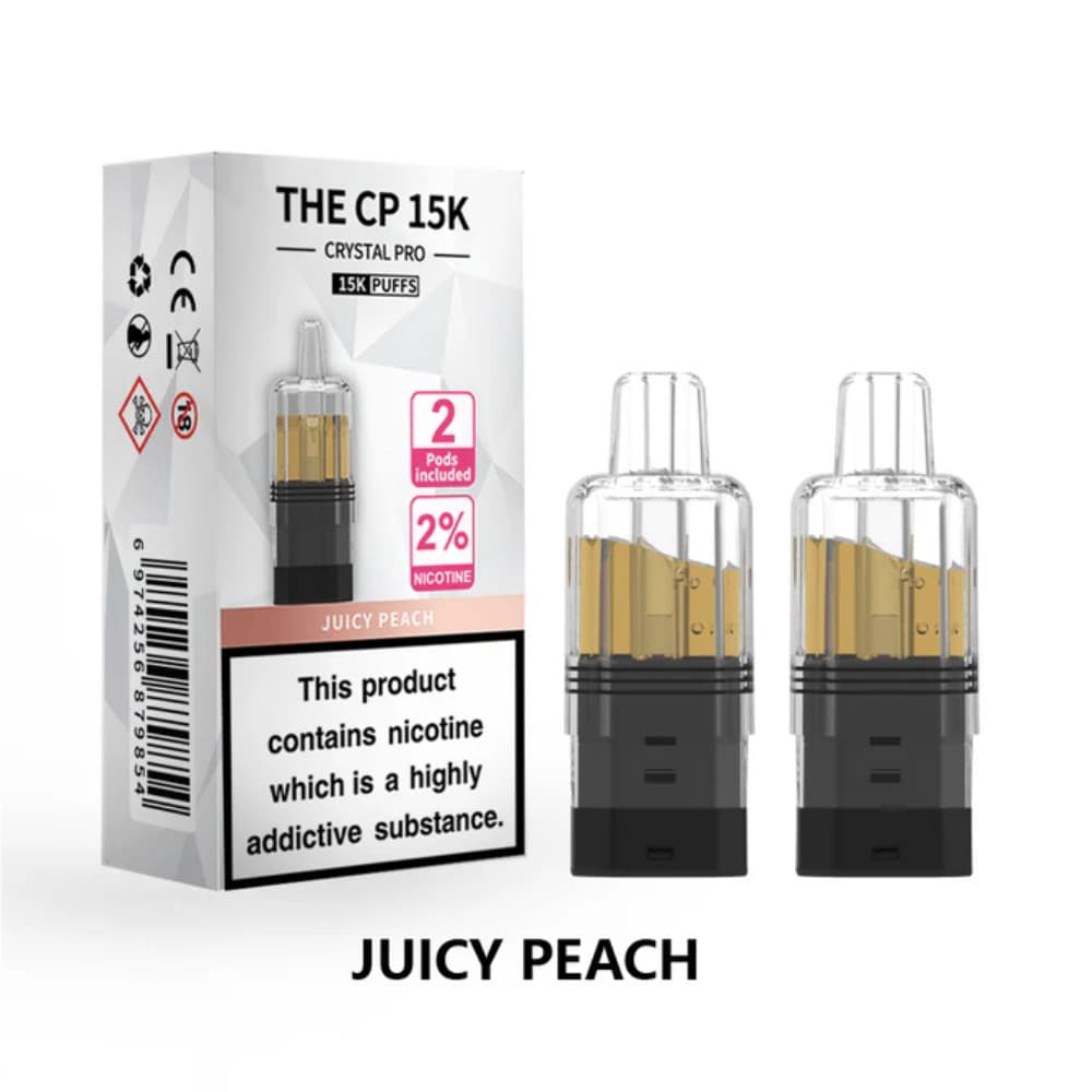  Juicy Peach Crystal Pro CP 15k Prefilled Pods Pack of 5