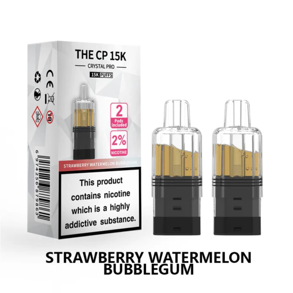  Strawberry Watermelon Bubble Gum Crystal Pro CP 15k Prefilled Pods Pack of 5