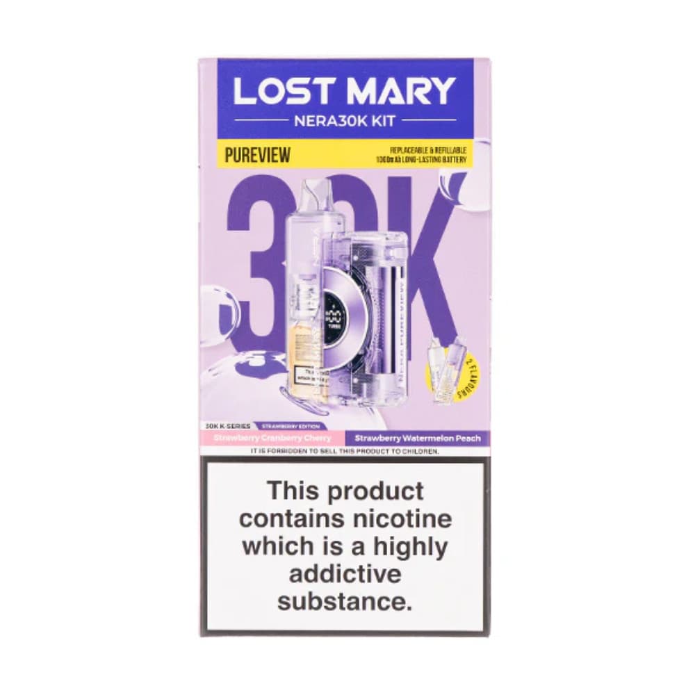  Strawberry Edition Lost Mary NERA 30K Pureview Vape Box of 5