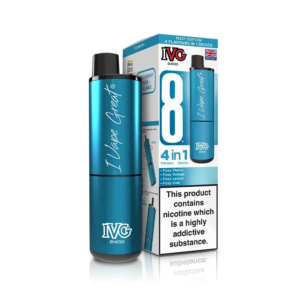  Fizzy Edition IVG 2400 Prefilled Pod Vape Kit Box of 5