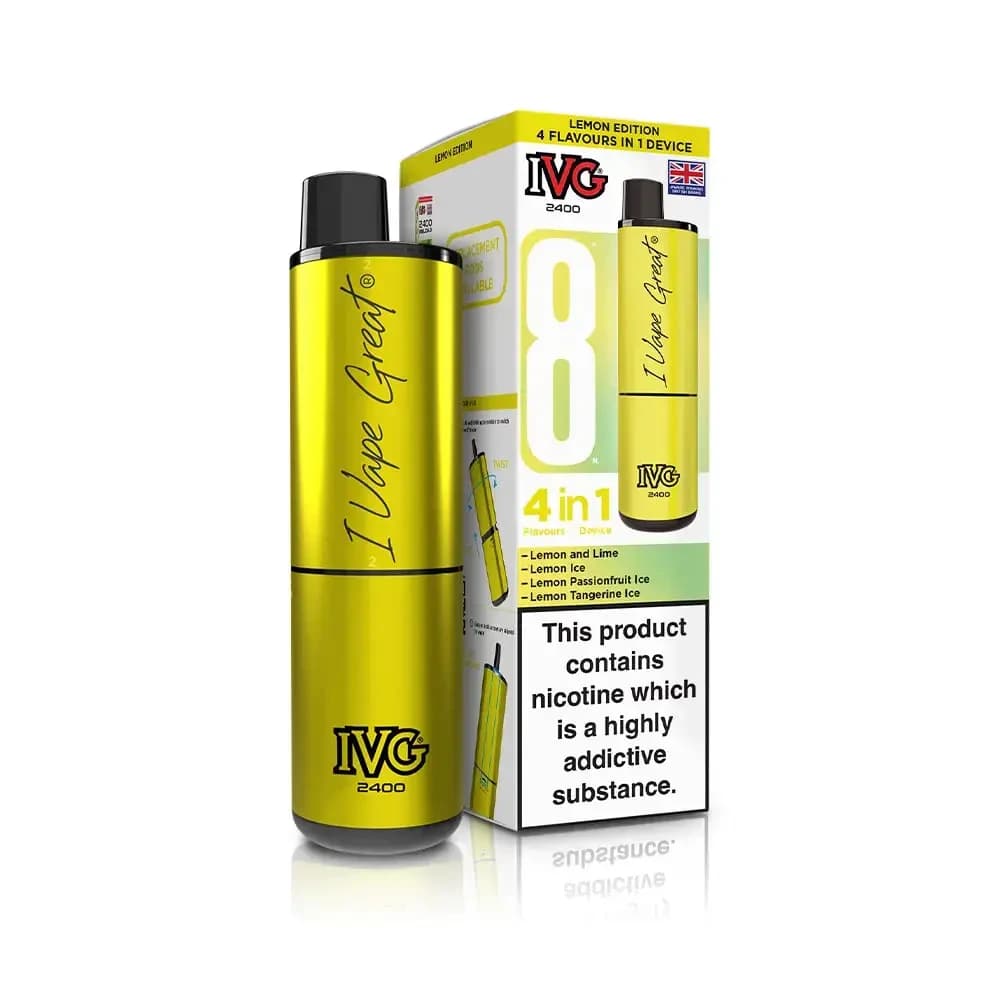  Lemon Edition IVG 2400 Prefilled Pod Vape Kit Box of 5