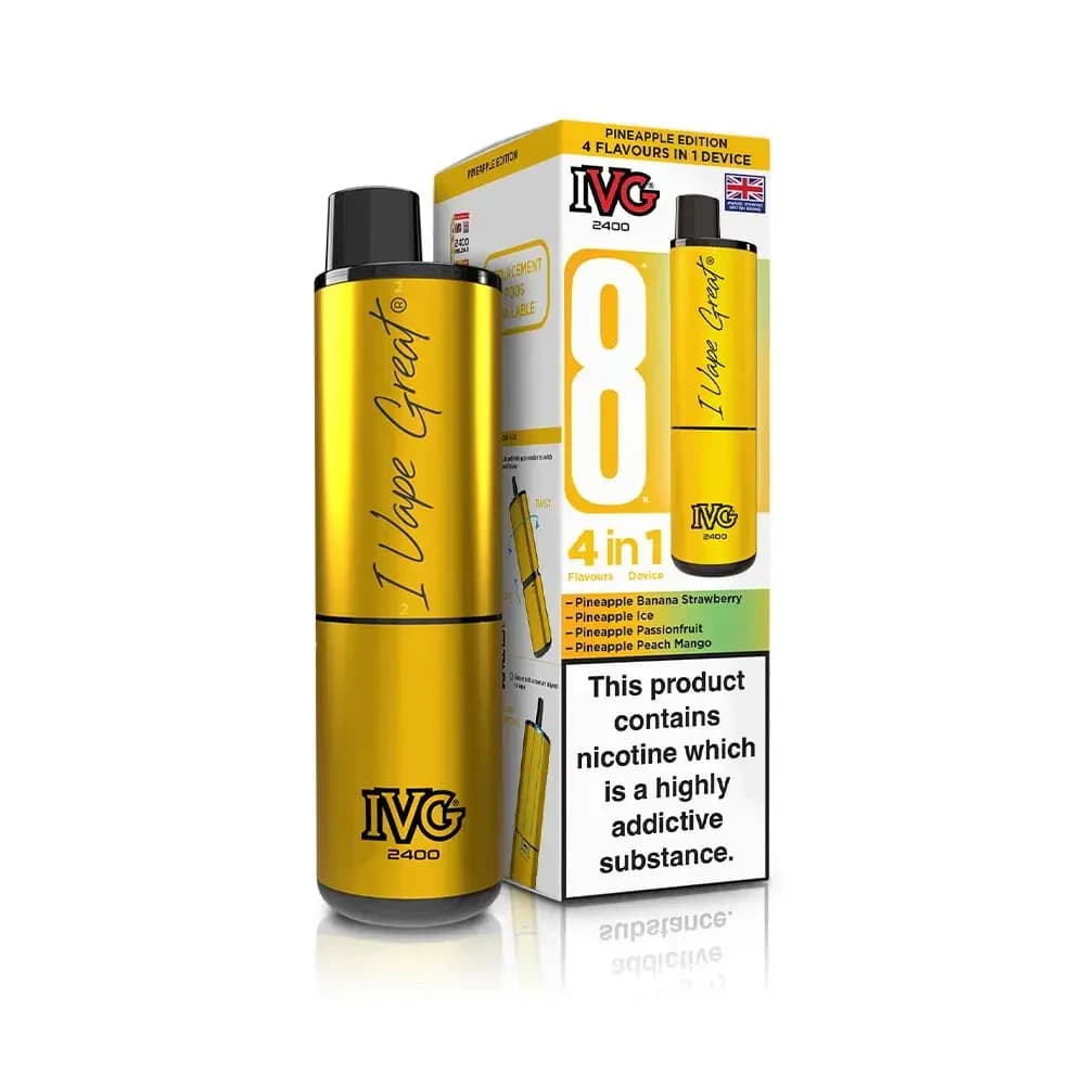  Pineapple Edition IVG 2400 Prefilled Pod Vape Kit Box of 5