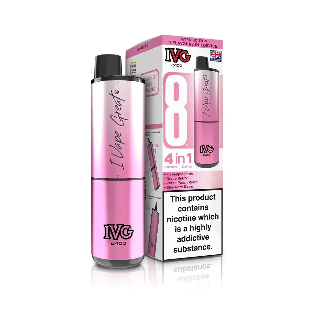  Retro Edition IVG 2400 Prefilled Pod Vape Kit Box of 5