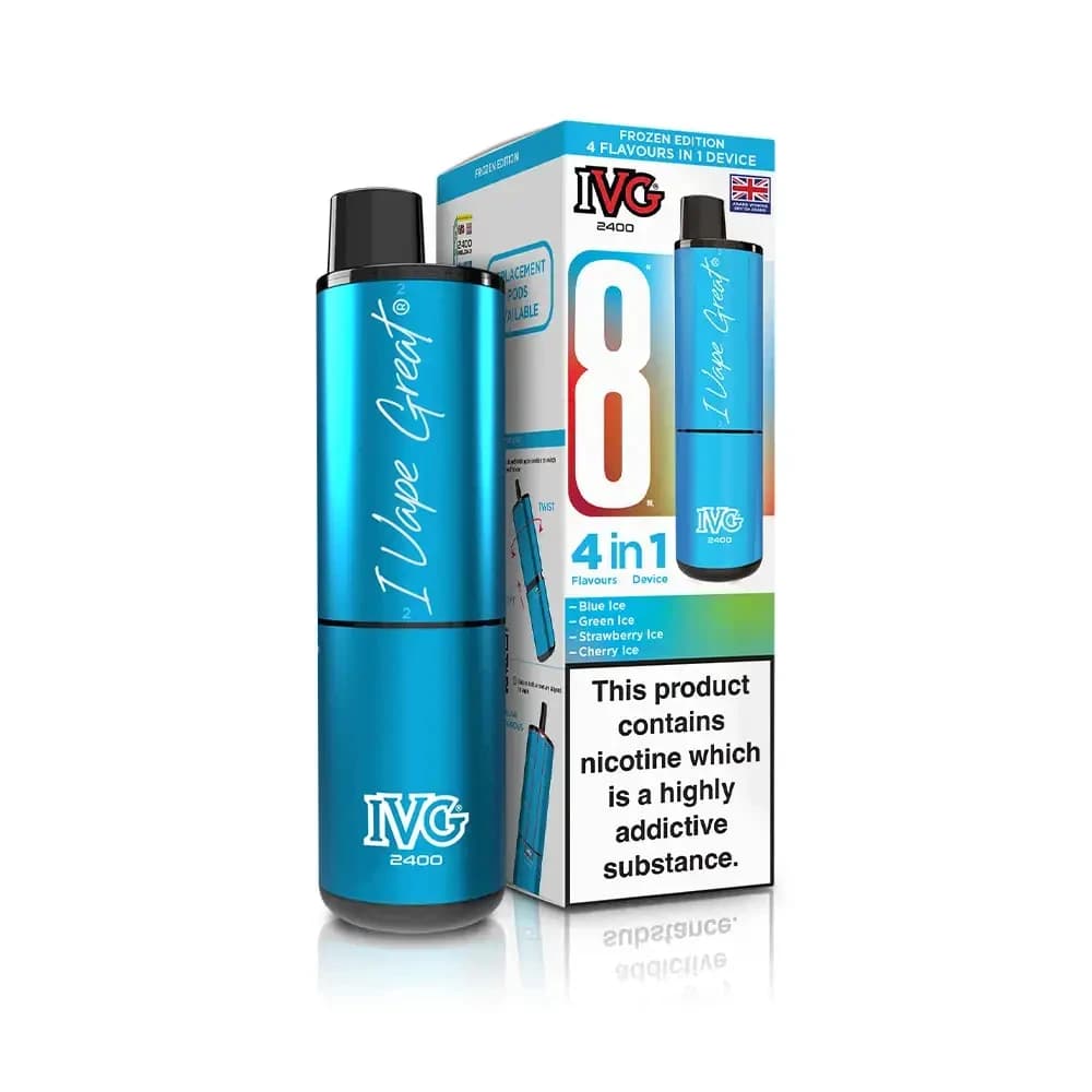  Frozen/ Slush Edition IVG 2400 Prefilled Pod Vape Kit Box of 5