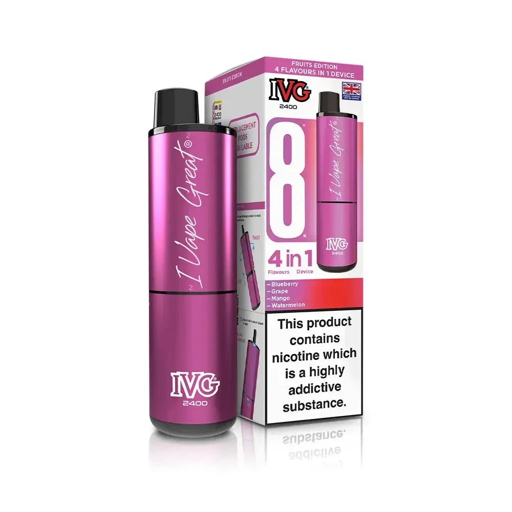  Fruits Edition IVG 2400 Prefilled Pod Vape Kit Box of 5