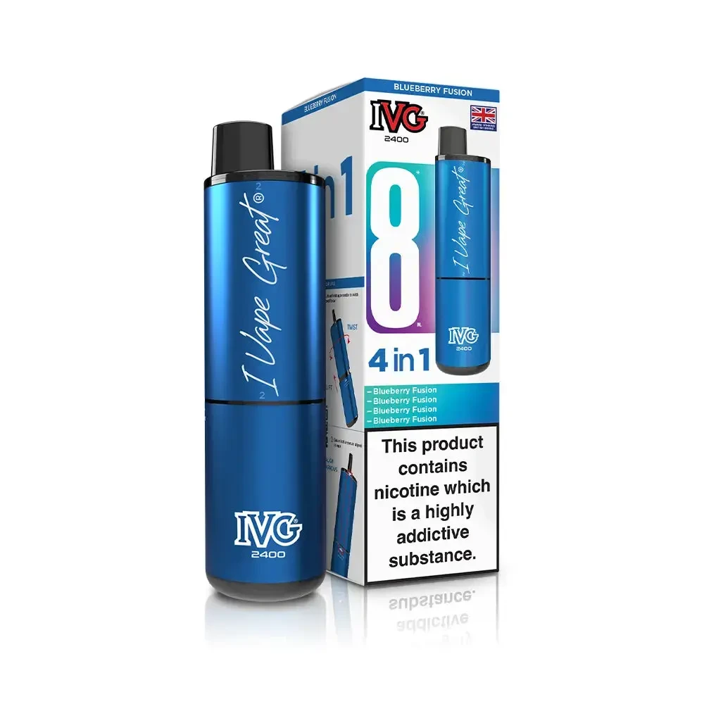  Blueberry Fusion IVG 2400 Prefilled Pod Vape Kit Box of 5