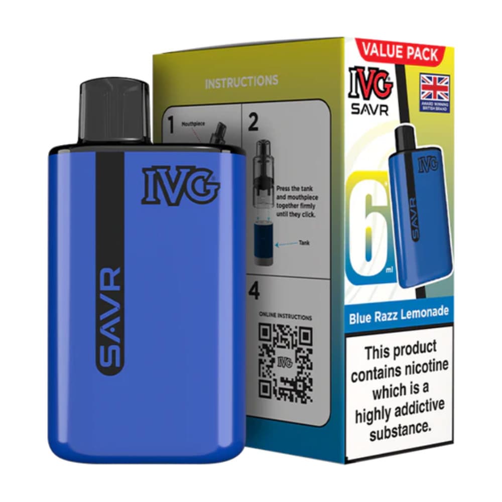  Blue Razz Lemonade IVG Savr 3000 Vape Kit Box of 5
