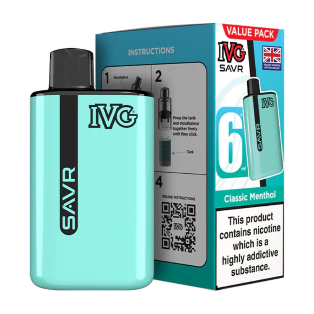  Classic Menthol IVG Savr 3000 Vape Kit Box of 5