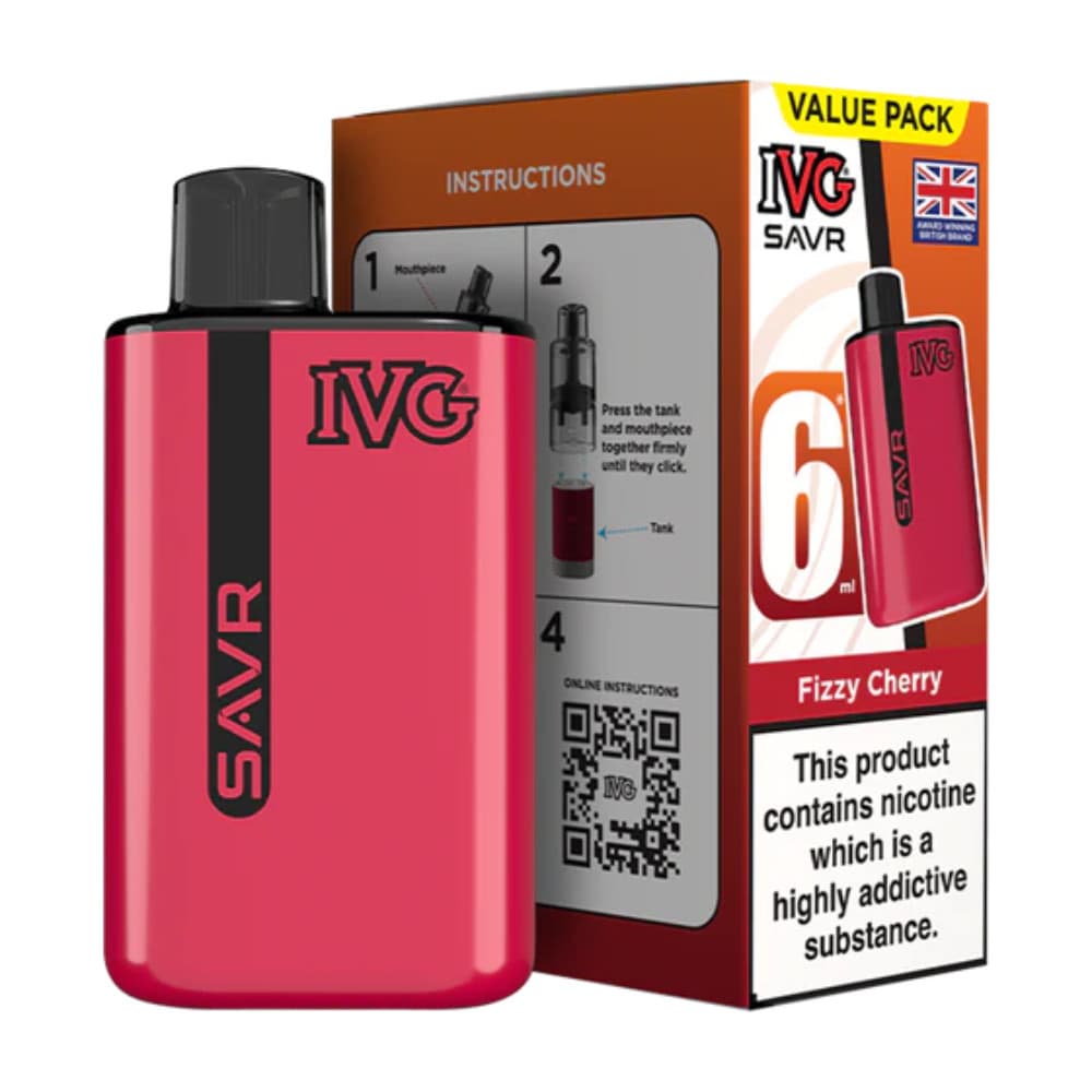  Fizzy Cherry IVG Savr 3000 Vape Kit Box of 5