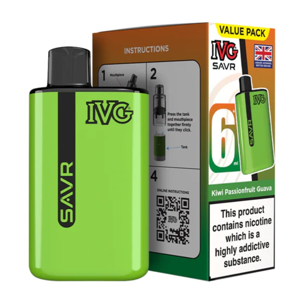  Kiwi Passionfruit Guava IVG Savr 3000 Vape Kit Box of 5