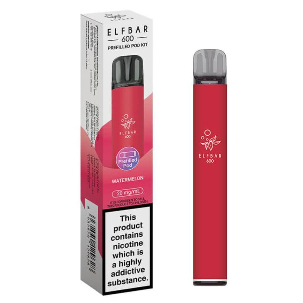  Watermelon Elf Bar 600 Prefilled Pod Kit Box of 10