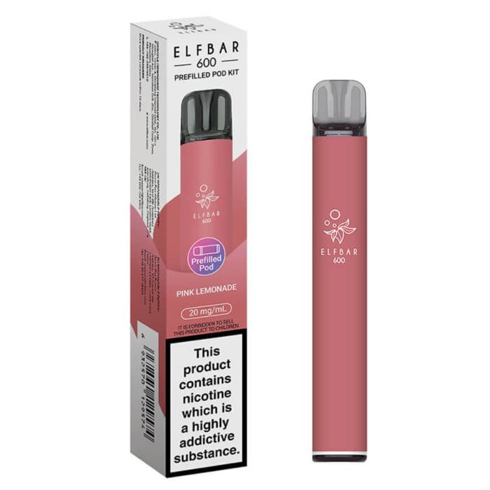  Pink Lemonade Elf Bar 600 Prefilled Pod Kit Box of 10