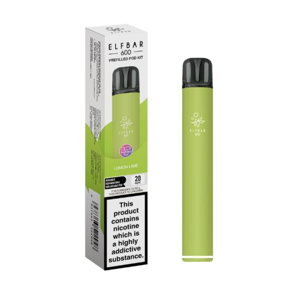  Lemon Lime Elf Bar 600 Prefilled Pod Kit Box of 10