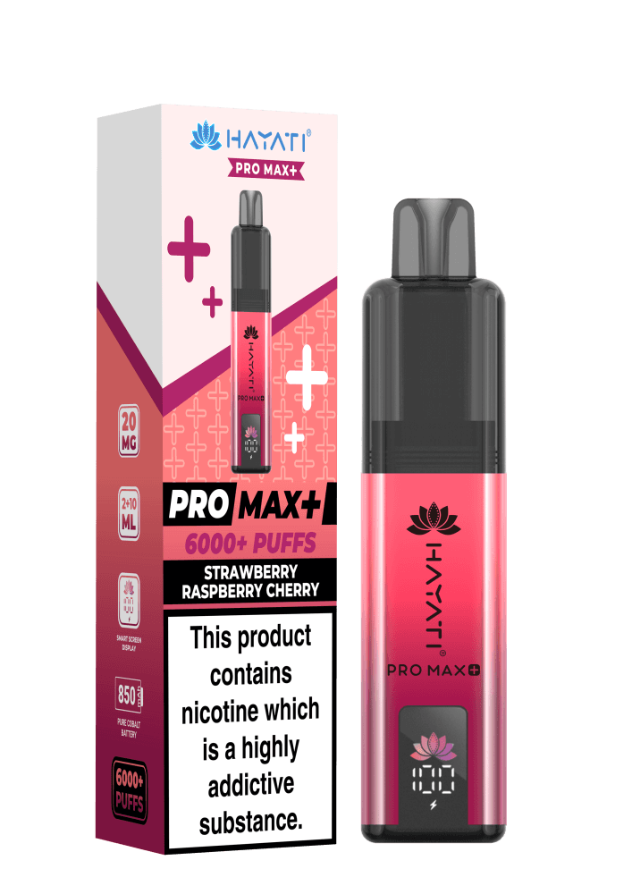  Strawberry Raspberry Cherry Hayati Pro Max Plus Vape Kit Box of 5