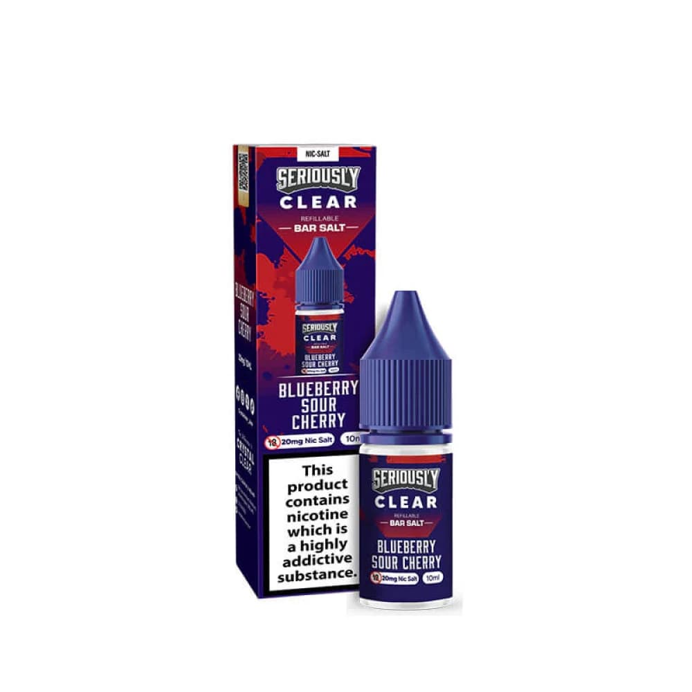  Blue Sour Cherry / 10mg Seriously Clear Bar Salt 10ml Box of 10