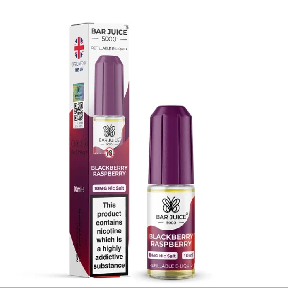  Blackberry Raspberry / 20mg Bar Juice 5000 Nic Salts E-Liquids 10ml Box of 10