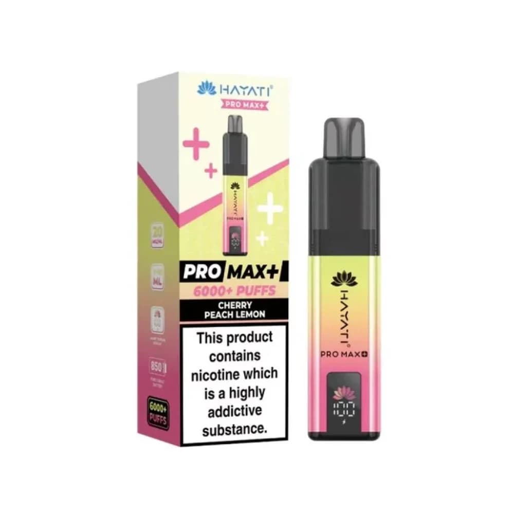  Cherry Peach Lemon Hayati Pro Max Plus Vape Kit Box of 5