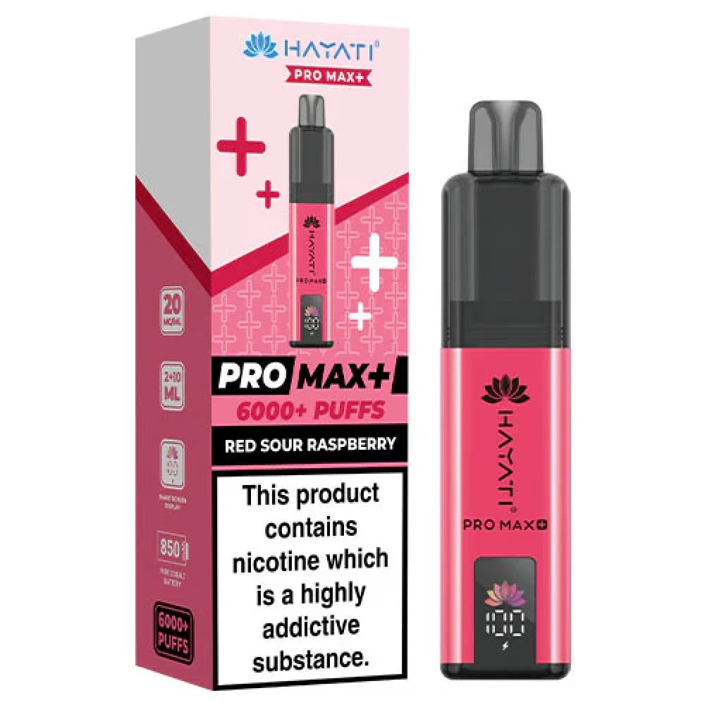  Red Sour Raspberry Hayati Pro Max Plus Vape Kit Box of 5