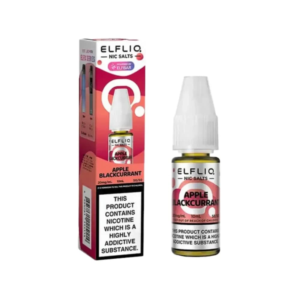  Apple Blackcurrant / 20mg Elf Bar Elfliq Nic Salt E-Liquids 10ml Box of 10