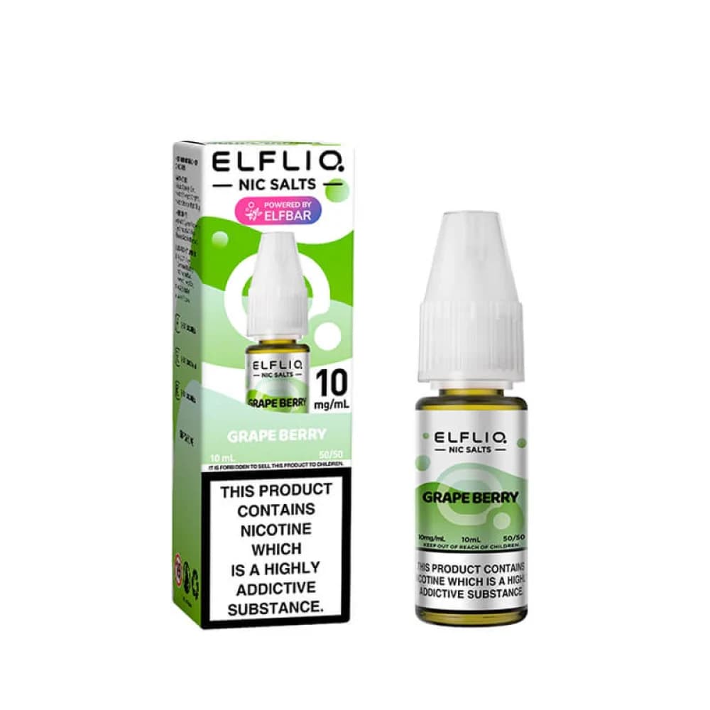  Grape Berry / 20mg Elf Bar Elfliq Nic Salt E-Liquids 10ml Box of 10