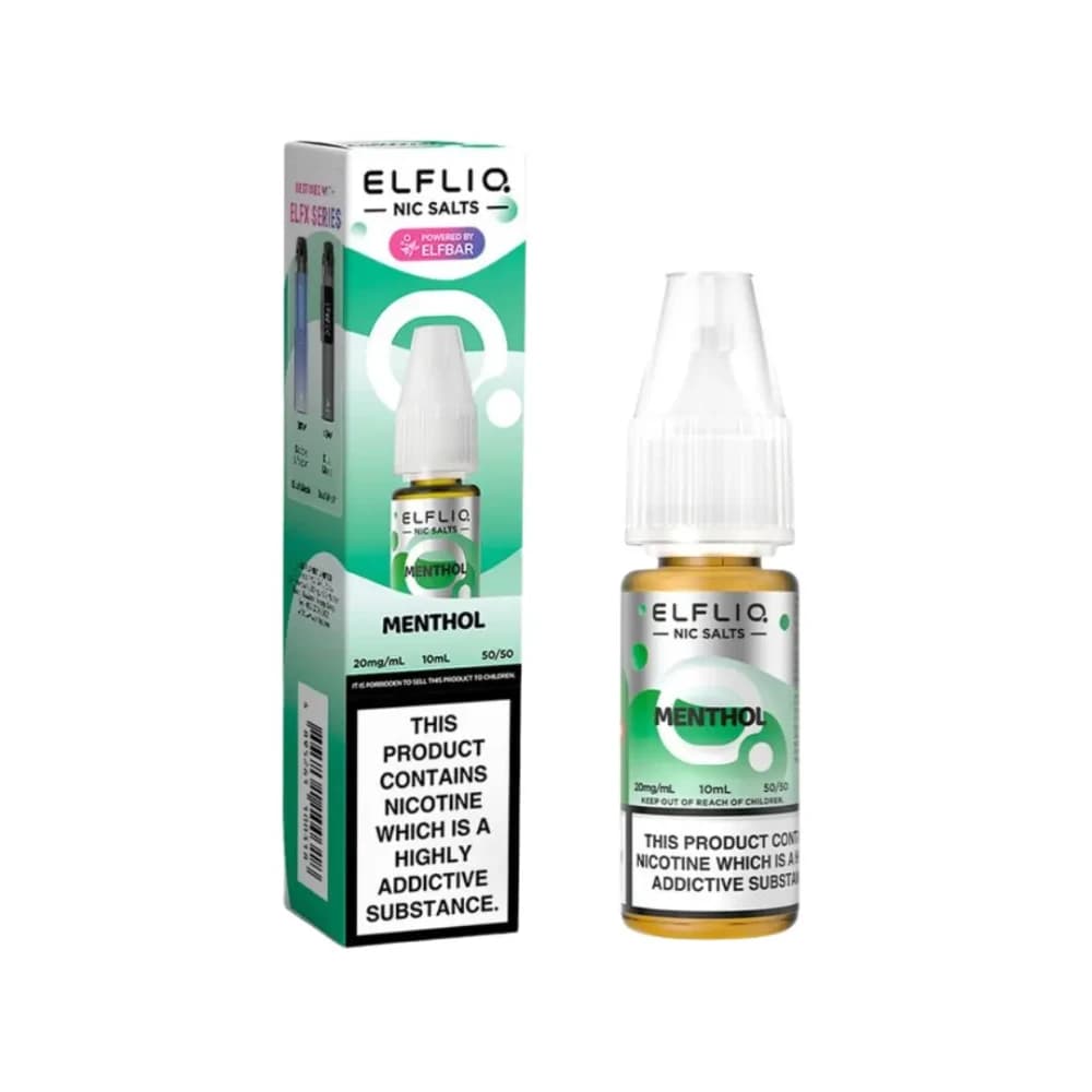  Menthol / 20mg Elf Bar Elfliq Nic Salt E-Liquids 10ml Box of 10