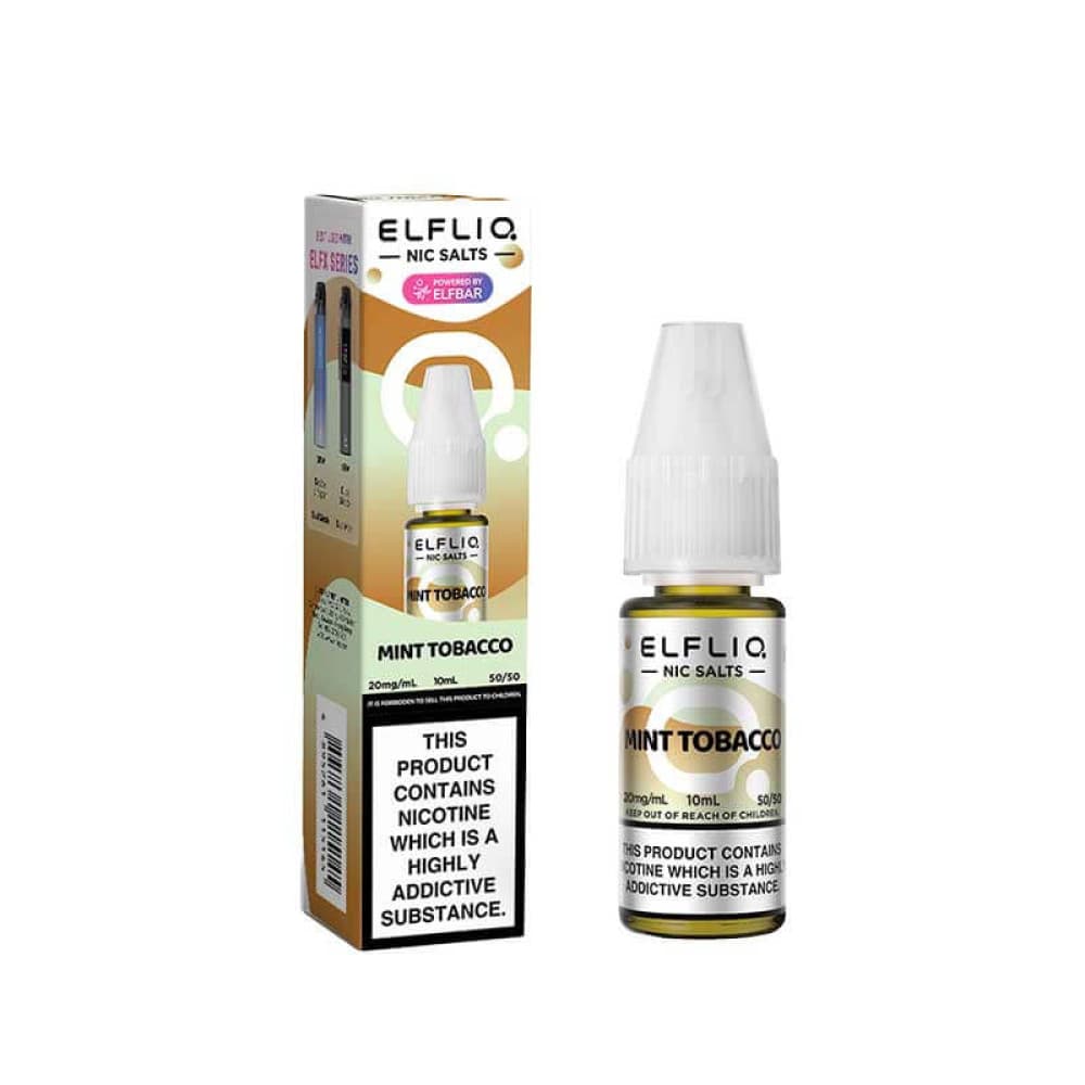  Mint Tobacco / 10mg Elf Bar Elfliq Nic Salt E-Liquids 10ml Box of 10