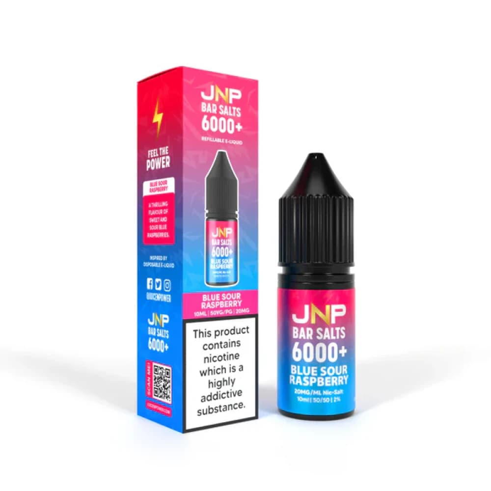  Blue Sour Raspberry / 10mg JNP Bar Nic Salts 6000 Box of 10
