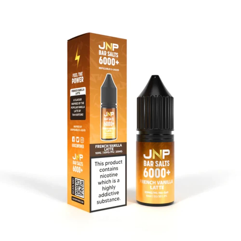  French Vanilla Latte / 20mg JNP Bar Nic Salts 6000 Box of 10