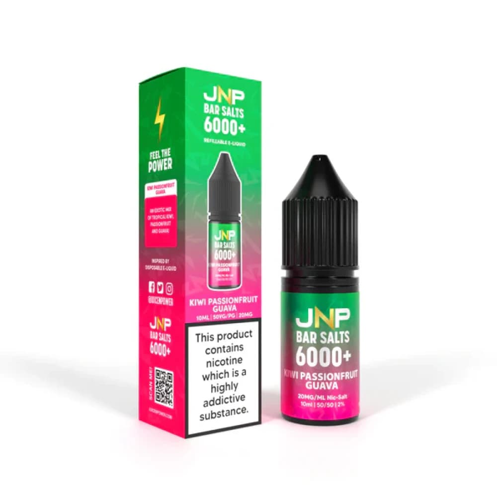  Kiwi Passion Fruit Guava / 10mg JNP Bar Nic Salts 6000 Box of 10