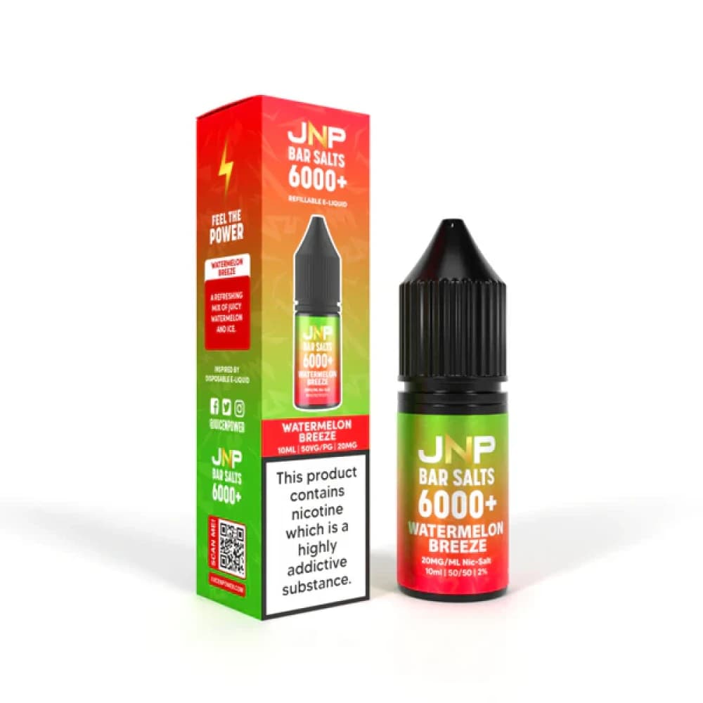  Watermelon Breeze / 10mg JNP Bar Nic Salts 6000 Box of 10