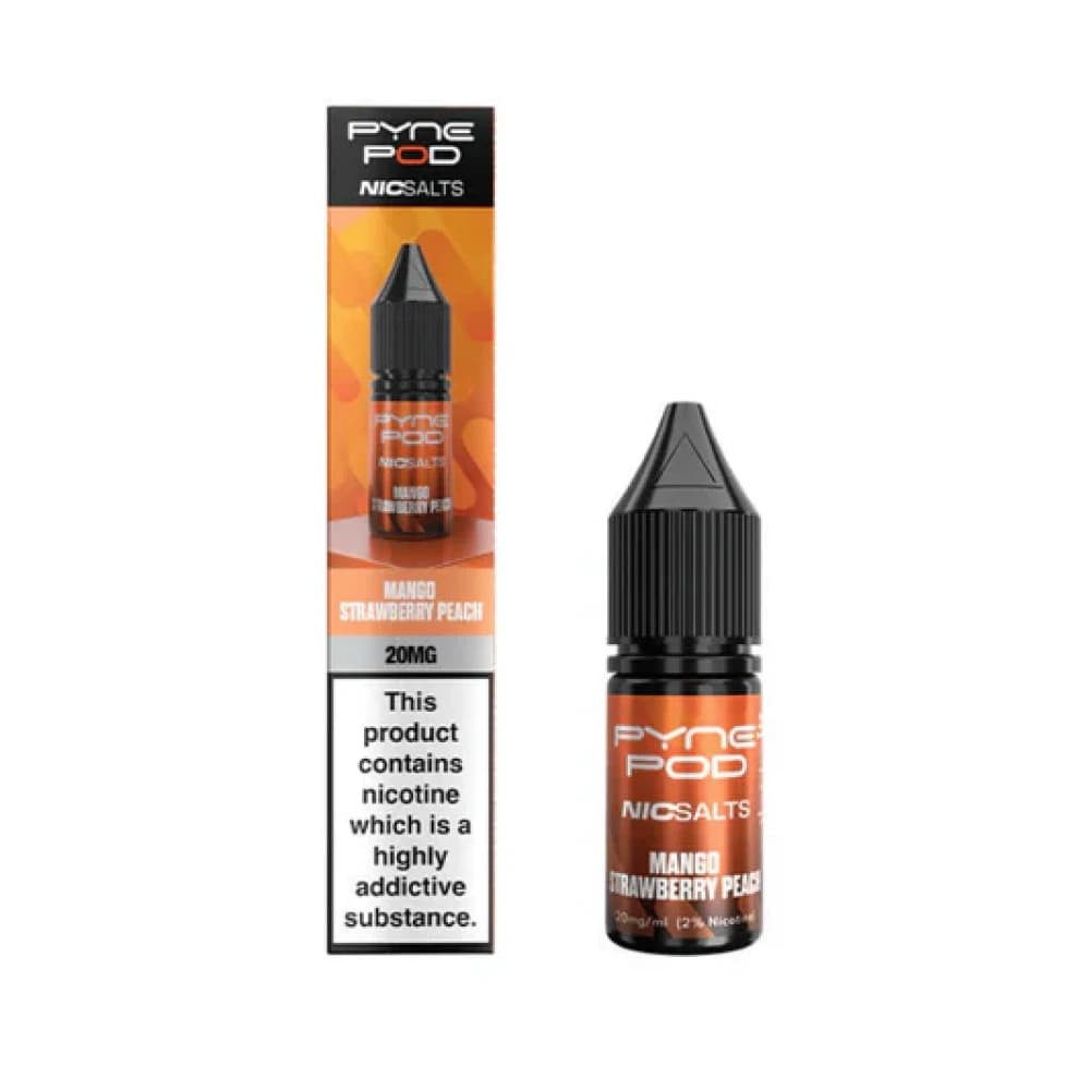  Mango Strawberry Peach / 10mg Pyne Pod Nic Salts 10ml E-liquid Box of 10