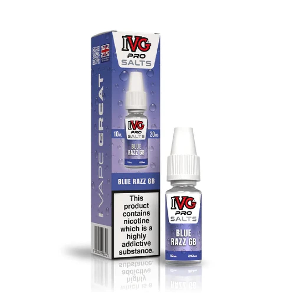  Blue Razz GB / 10mg IVG Pro Salts Nic Salt 10ml E-Liquid Box of 10