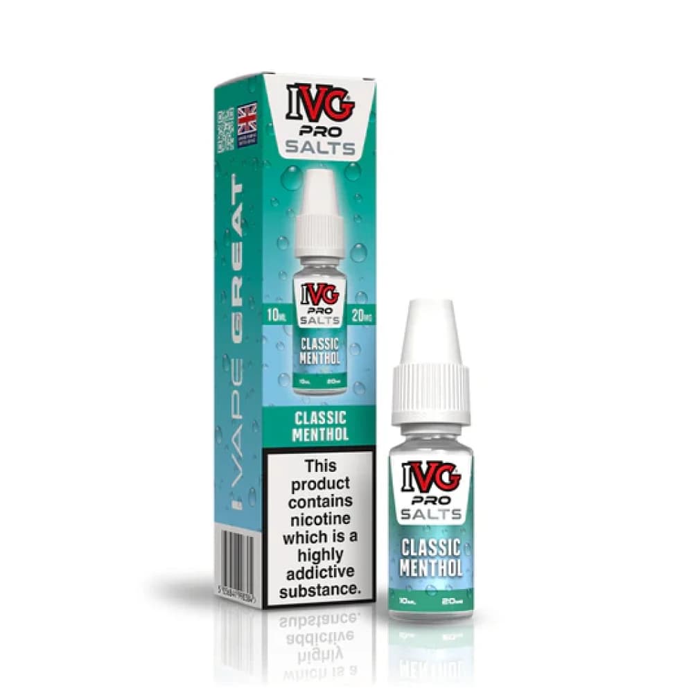  Classic Menthol / 10mg IVG Pro Salts Nic Salt 10ml E-Liquid Box of 10