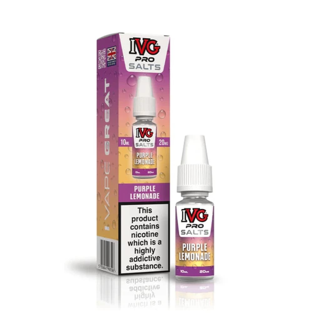  Purple Lemonade / 10mg IVG Pro Salts Nic Salt 10ml E-Liquid Box of 10