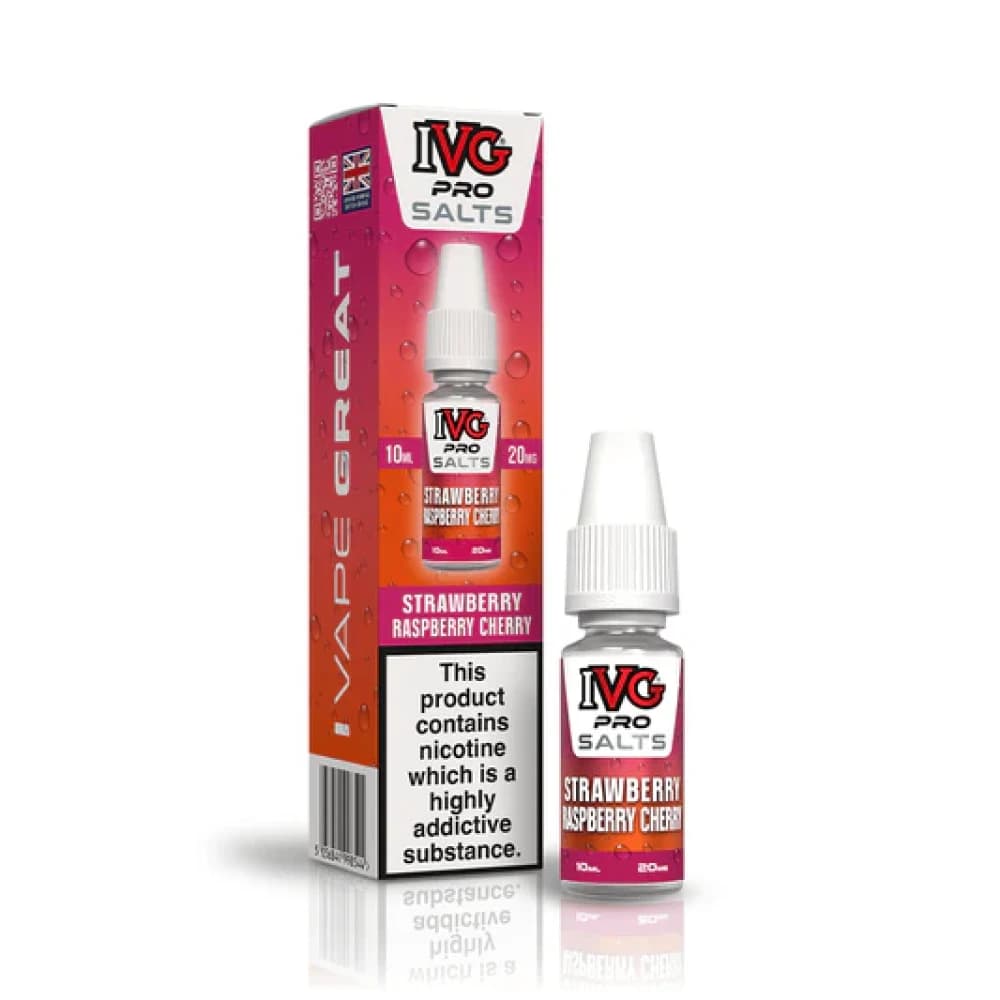  Strawberry Raspberry Cherry / 10mg IVG Pro Salts Nic Salt 10ml E-Liquid Box of 10