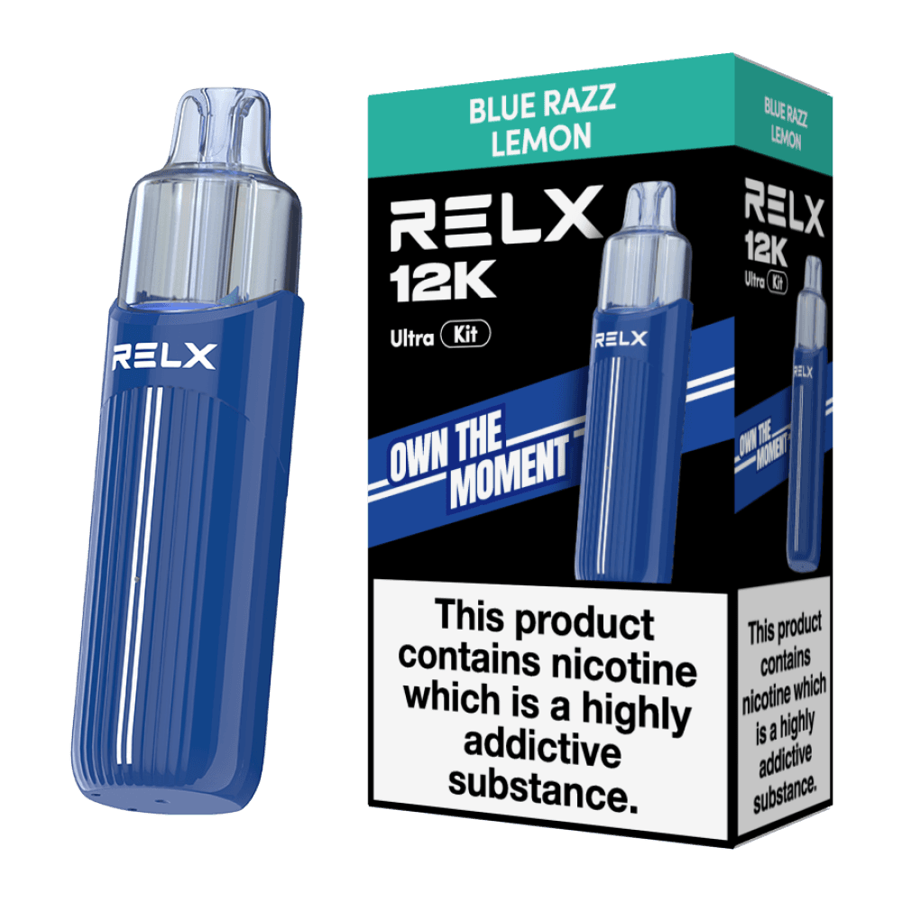  Blue Razz Lemon Relx 12k Ultra Pod Vape Kit Box of 5