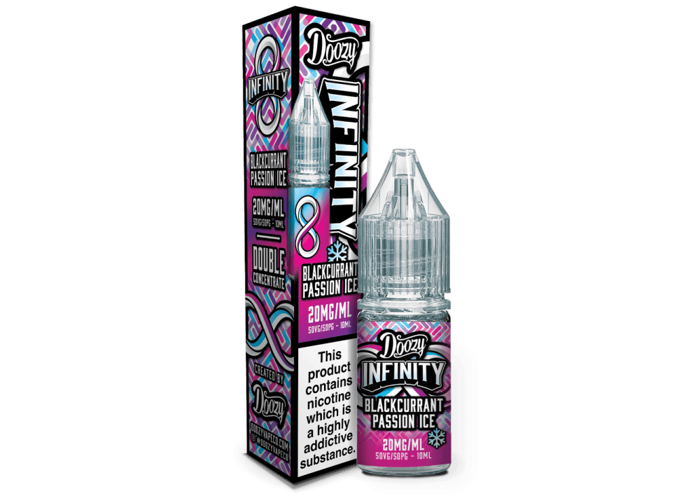  Blackcurrant Passion Ice / 10mg Doozy Infinity Nic Salts e liquids 10ml Box of 10