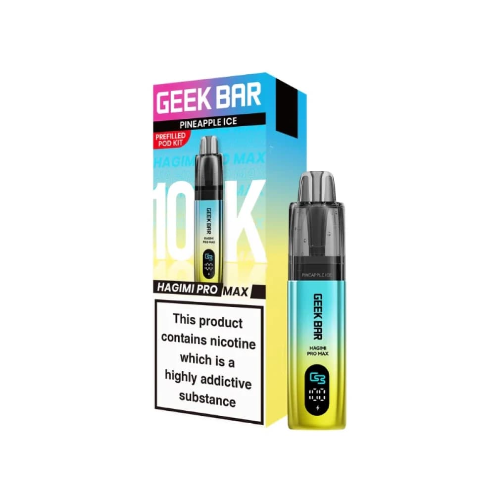 Pineapple Ice Geek Bar Hagimi Pro Max 10K Prefilled Pod Kit Box of 5