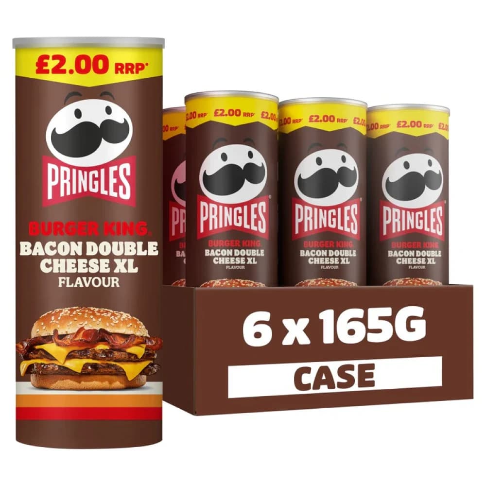  Burger King Bacon Double Cheese Pringles Sharing Crisps 165g - 6pk