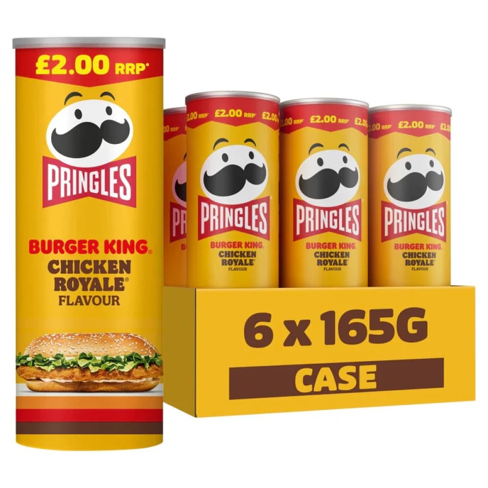  Burger King Chicken Royale Pringles Sharing Crisps 165g - 6pk