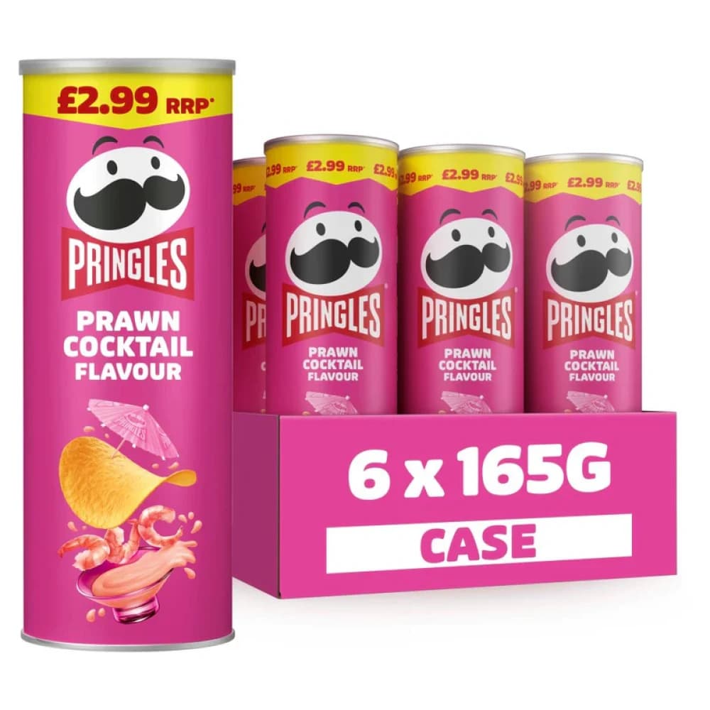  Prawn Cocktail Pringles Sharing Crisps 165g - 6pk